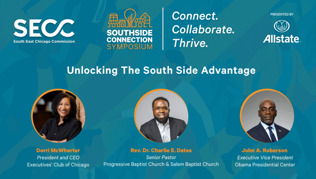 2025 Symposium header featuring keynote conversation speakers: Dorri McWhorter, Dr. Charlie E. Dates, and John A. Roberson 